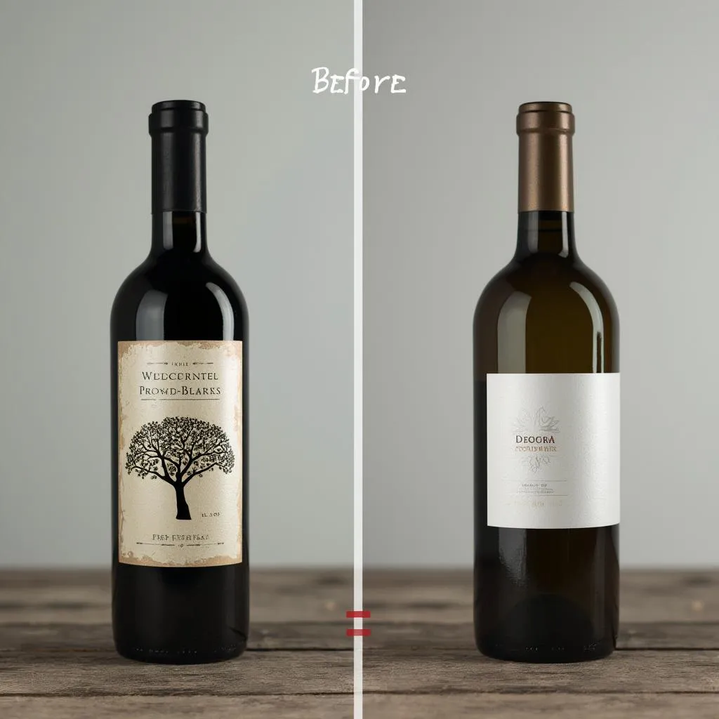 Antes y después del rediseño de Bodega Vientos del Sur